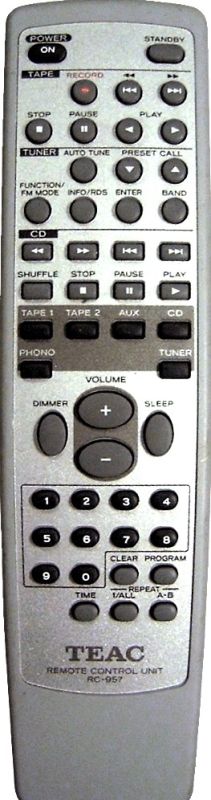 Замена пультов для TEAC RC-613,  RC-957 и др.